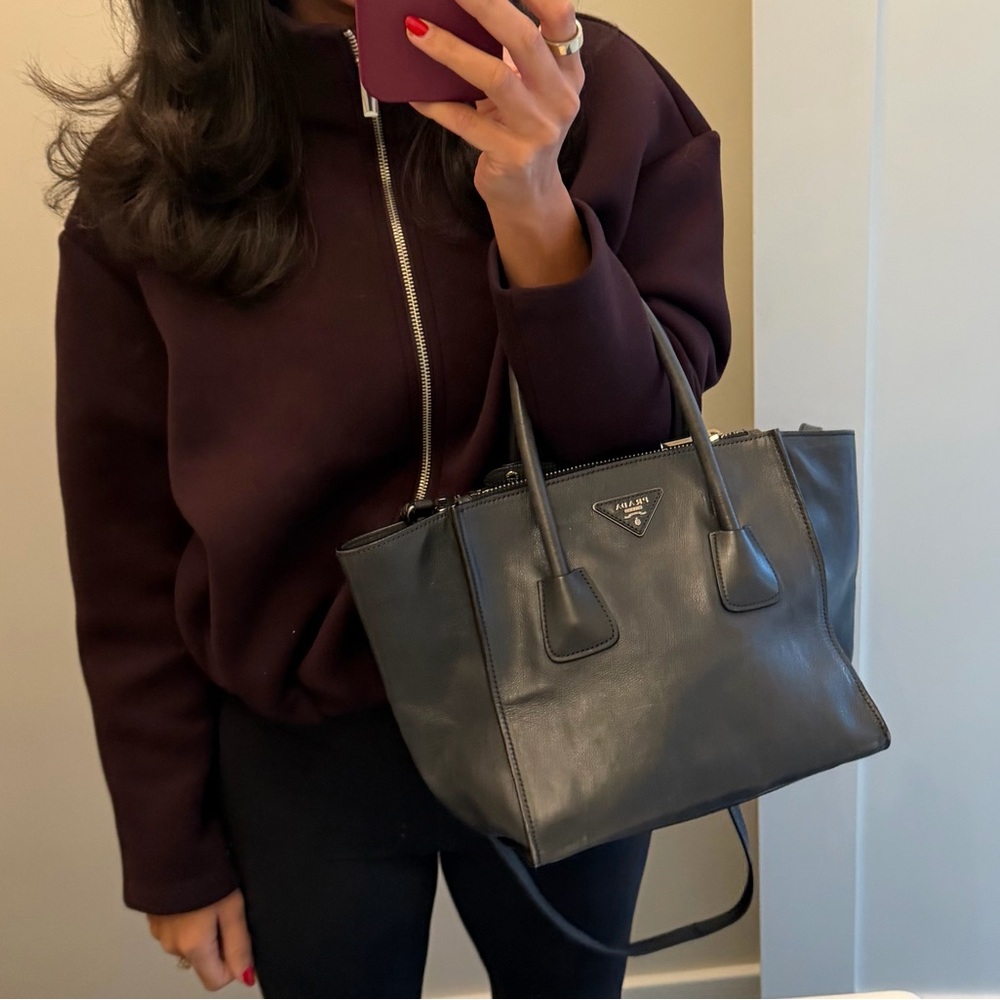 Prada Glace Twin Pocket Tote